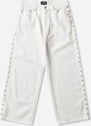 AFB Super Baggy Studded Pants White