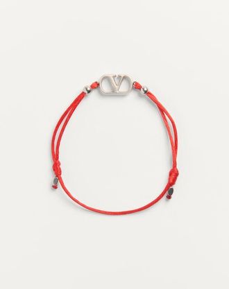 Valentino Garavani Bracciale Vlogo Signature In Cotone Uomo ROSSO UNI