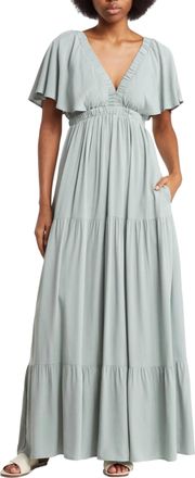 Wishlist Tiered Maxi Dress In Sage