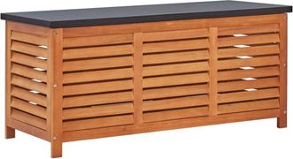 vidaXL Caja de almacenaje jardín madera maciza eucalipto 117x50x55 cm Vidaxl