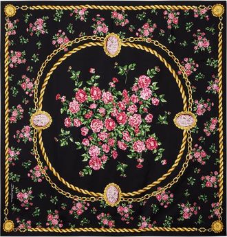 Dolce & Gabbana Sciarpa in seta con stampa floreale