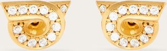 Ferragamo Women Gancini earrings with rhinestones - size 10 Gold