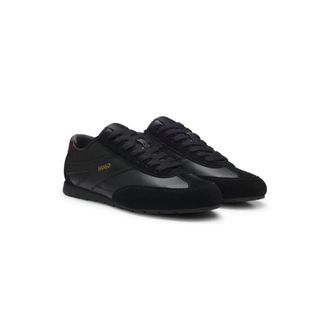 HUGO BOSS Suede-paneled sneakers with a retro silhouette