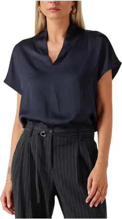 Summum Dames, Blouses & Shirts, Blauw, Maat: XS Zijde