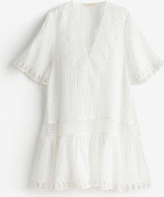 H&M Besticktes Kleid - White