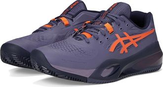 Asics Gel-Resolution X Clay Mens Tennis Shoes Greyish Purple/Nova Orange : 7.5 D - Medium, Synthetic