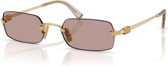Miu Miu Womens Miu Sunglasses Violet-Gold Metal Eyewear - Violet/gold