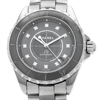 Chanel Pre-owned J12 Polshorloge - Heren - Pre-owned - Grijs - Maat: ONE Size Leer