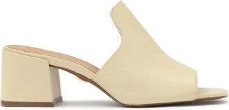 Kazar Leren muilen met een brede hak - Dames - Muiltjes - Beige - 37 EU - Leer - Schoenen