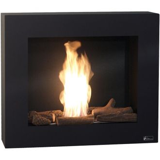 Purline Purline - Chimenea De Etanol Negra Con Le&ntilde;os Decorativos