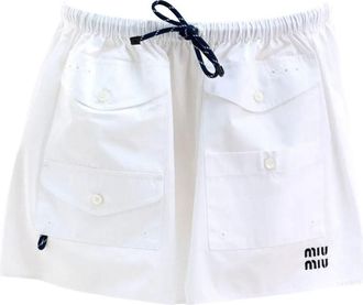 Miu Miu Multipocket Miniskirt With Embroidered Logo Clothing