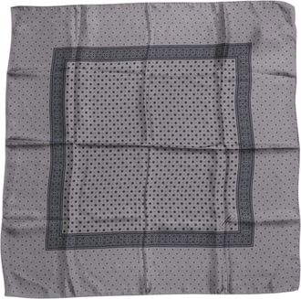 Dolce & Gabbana Grijze Stipjes Zijde Vierkante Mannen Foulard Sjaal