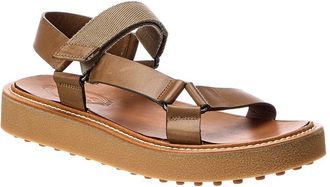 Tod's TodS Leather & Canvas Sandal