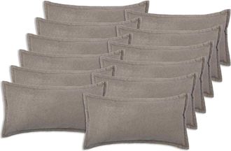 vidaXL Funda De Almohada 12 Pcs Houten Gris Claro 40 X 80 Cm Boucl&eacute; Vidaxl