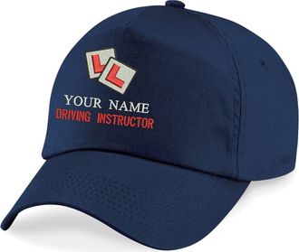 Generic Personalised Embroidered Baseball Driving Instructor Logo Uniform Summer Cap (Navy)