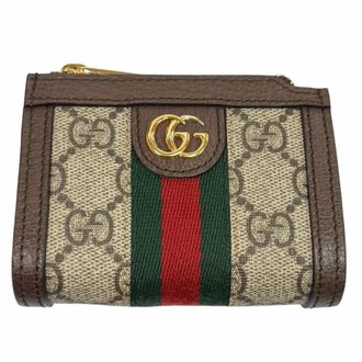Gucci Beige Brown Gg Supreme Coin Purse/Coin Case (Pre-Owned)