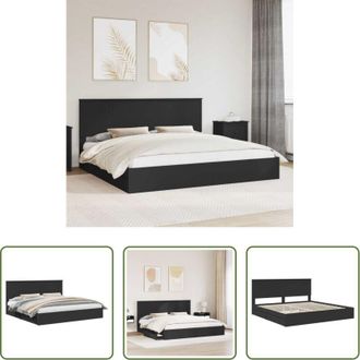 vidaXL Letto moderno - Letto con Contenitore Nero 200 x 200 cm Legno multistrato