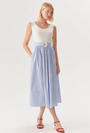 Exquise Harper Knit Midi Dress in Blue-White at Nordstrom, Size Medium