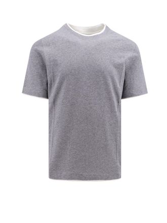 Brunello Cucinelli Contrasting Edges Grey T-shirt