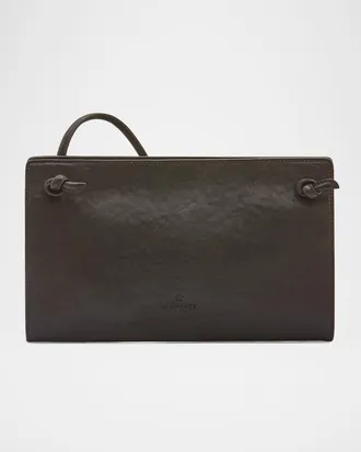 IL BISONTE Snodo Zip Leather Crossbody Bag