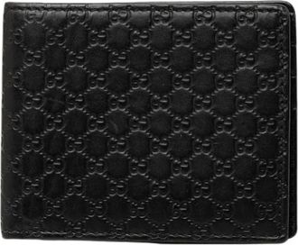 Gucci Pre-owned Portemonnee van Embossed Leer - Dames - Vintage Accessoires - Zwart - ONE Size - Leer - Vintage