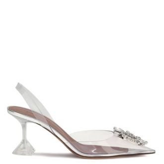 Amina Muaddi Begum 70 Glass Transparent Pvc Slingbacks, Brand Size 35.5 ( US Size 5.5 )