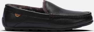 Lamofootwear Mens Grayson Leather Moccasin In Chocolate