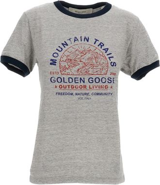 Golden Goose Dark Grey Graphic Crew Neck T-Shirt