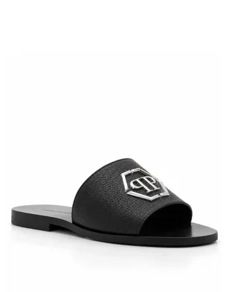 Philipp Plein Platte Sandalen Hexagon
