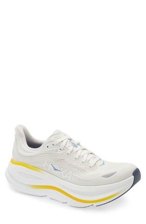 Hoka One One Bondi 9 Running Shoe in White /Grout at Nordstrom, Size 11.5