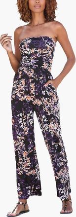 Lascana Womens Strapless Jumpsuit in Black & Purple at Nordstrom, Size 10
