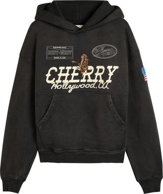 Cherry Los Angeles Hollywood Logo Hooded Cotton Sweatshirt - Black - XL