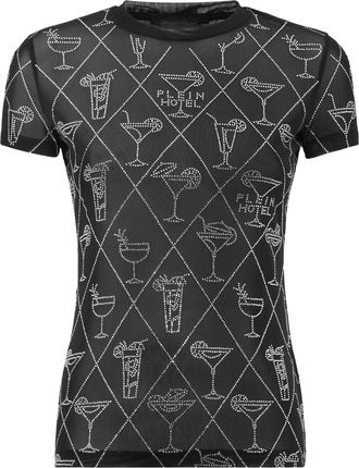 Philipp Plein Tulle Sexy Pure Fit T-Shirt Cocktails Crystal
