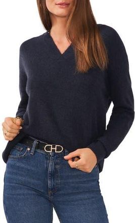 Vince Camuto Drop Shoulder V-Neck Sweater in Vintage Blue at Nordstrom Rack, Size Xx-Small