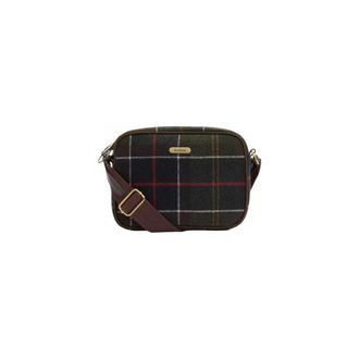 Barbour Checked Shoulder Bag with Zip Fastening