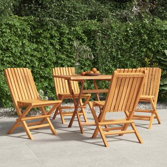 vidaXL Vidaxl - Sillas De Jard&iacute;n Plegables 4 Uds Madera Maciza Teca 47x47x89 Cm