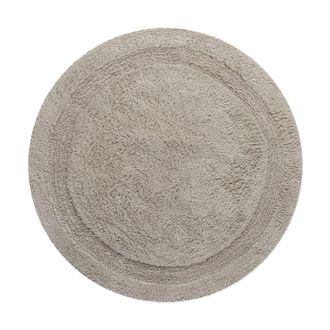 Wecon Home Alfombra de ba&ntilde;o greige redonda de algod&oacute;n 80 cm