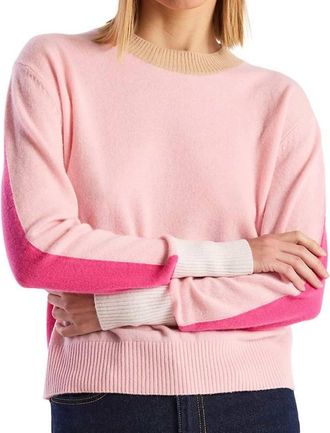 Brodie Summer Colourblock Crew Top In Candy Floss