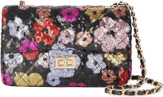 Tiffany & Fred Leather & Sequin Quilted Chain Crossbody