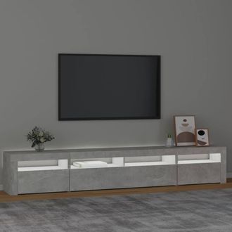 Berkfield Home TV Cabinet with LED Lights Concrete Grey 240x35x40 cm | Size: 240 x 35 x 40 cm