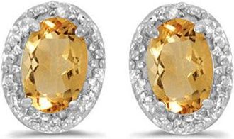 Allurez 14K Gold Diamond & Gemstone Earrings in 0.90Ct/citrine/white Gold at Nordstrom