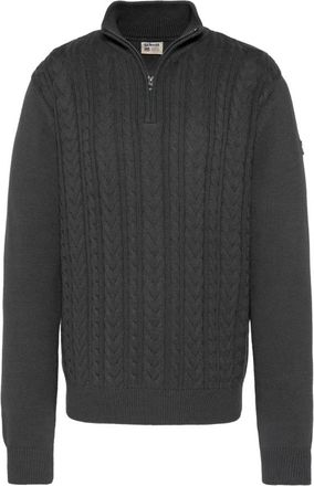 Schott NYC Pull camionneur maille torsad&eacute;e - Heren - Coltruien - Grijs - XL - Katoen - Truien & Vesten