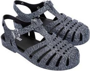 Melissa Possession Denim Print Fisherman Sandal in Black Jeans at Nordstrom Rack, Size 10