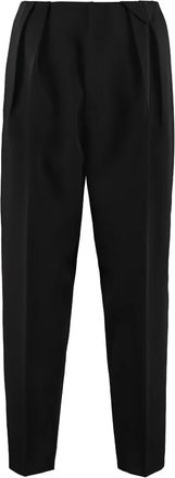 Bottega Veneta Korte wollen broek enkel lengte - Dames - Slim Fit Broeken - Zwart - S - Wol - Broeken