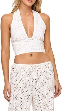 L*Space In Bloom Cotton Eyelet Halter Top in Cream at Nordstrom Rack, Size X-Large