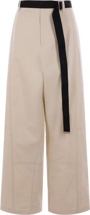 Plan C Pantaloni in tela con cintura - Toni neutri