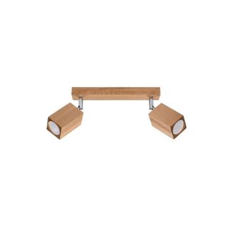 Wonderlamp L&aacute;mpara de techo con 2 focos rectangulares de madera