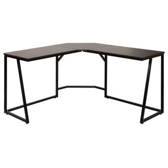 Hhg Hhg - Nunca Usado] Escritorio Esquinero 750, Mesa De Trabajo Para Ordenador, Certificado Mvg 76x140x140cm, Mdf Metal, Marr&oacute;n Oscuro