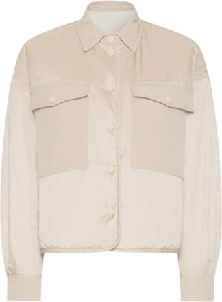 Max Mara Korte Omkeerbare Jas - Dames - Jassen - Beige - Maat: 2XS Katoen