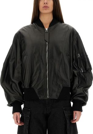 The Attico Leather Bomber Jacket